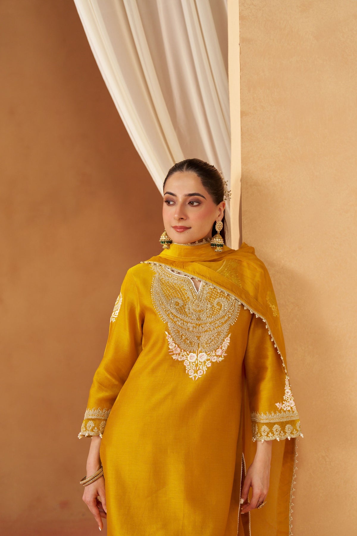 Ashira - Mustard Short Kurta With Salwar