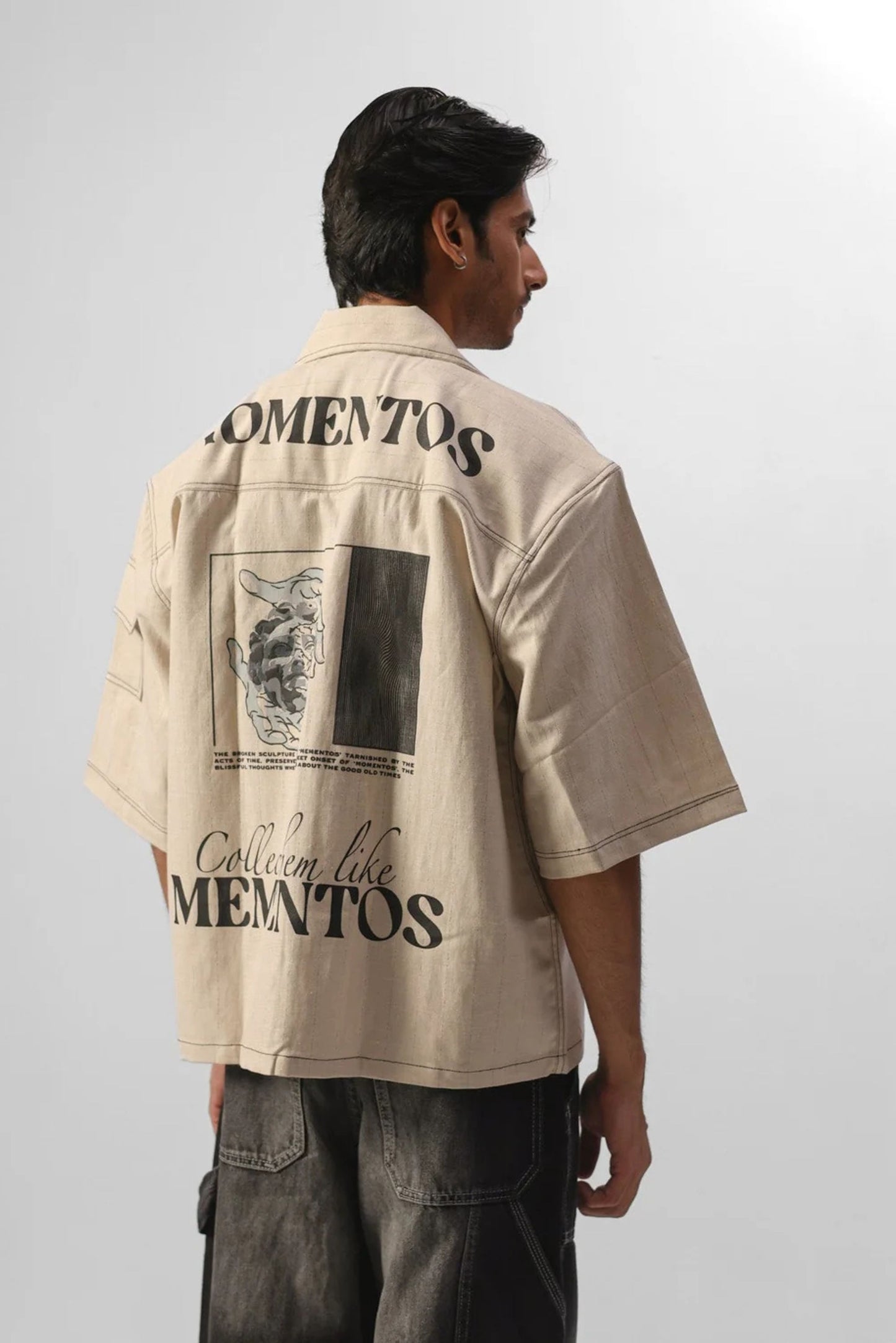 MOMENTOS CROPPED BOWLING SHIRT