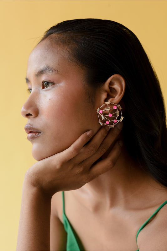 Candy Floss Earrings - Pink