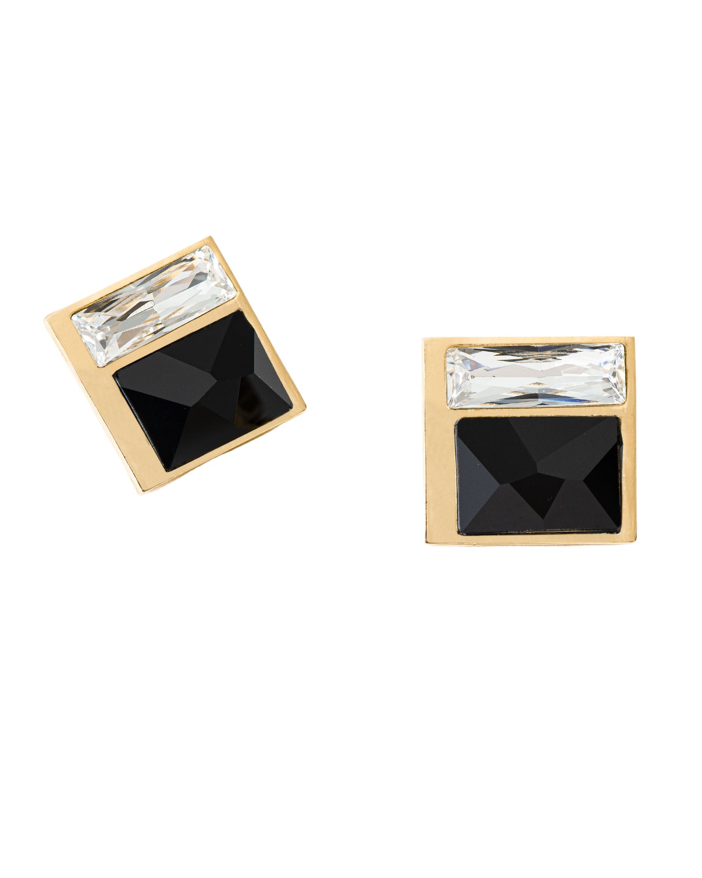 FUSION CRYSTAL EARRING - BLACK AND WHITE