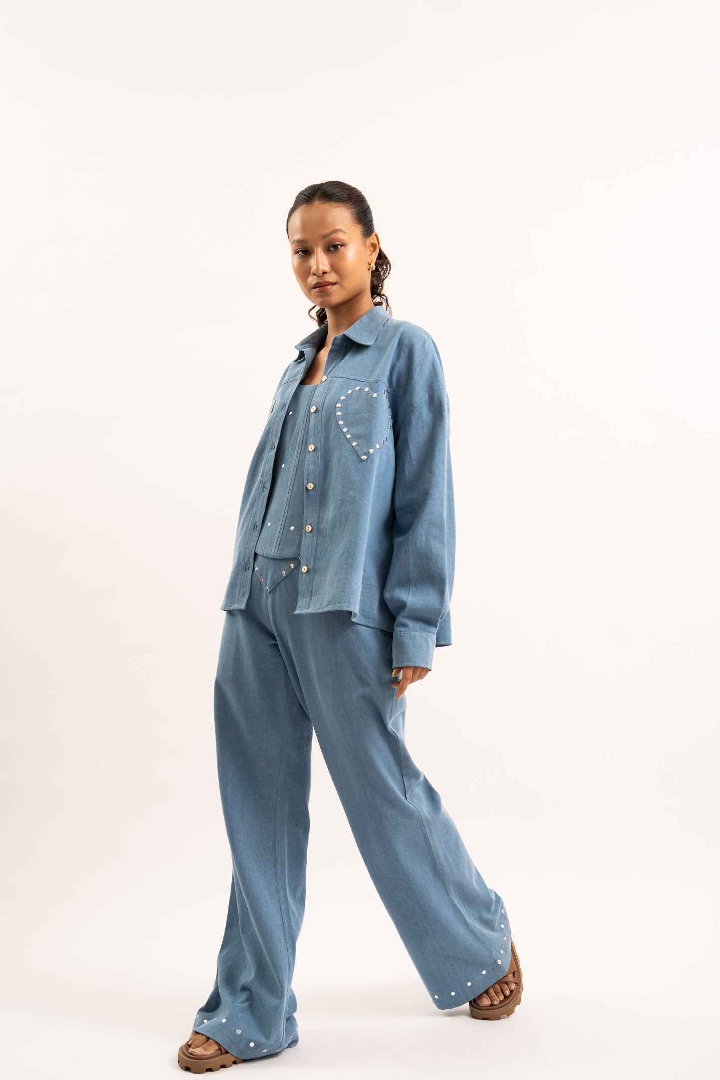Heart breaker denim shirt