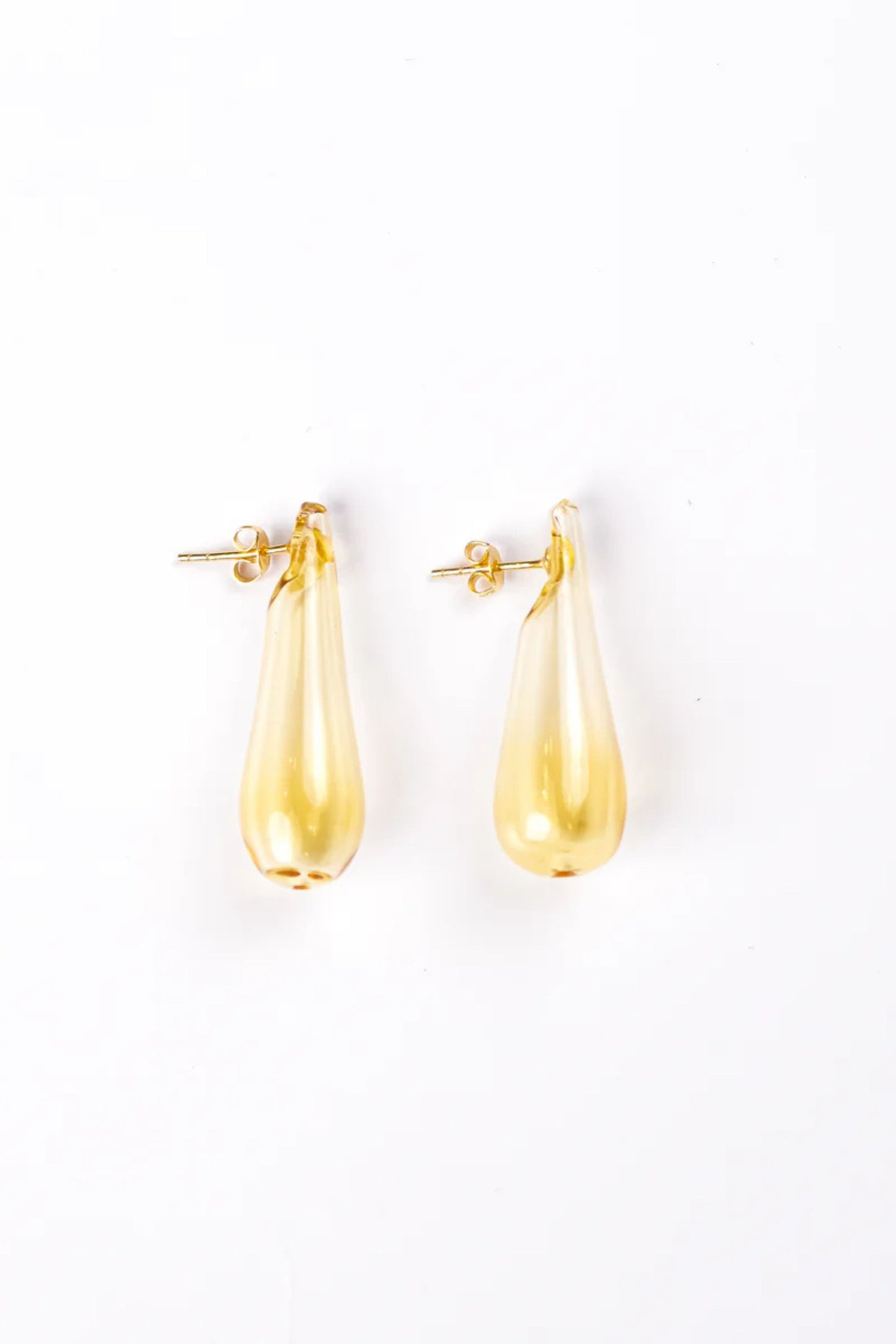 Tear Drop Studs in Yellow