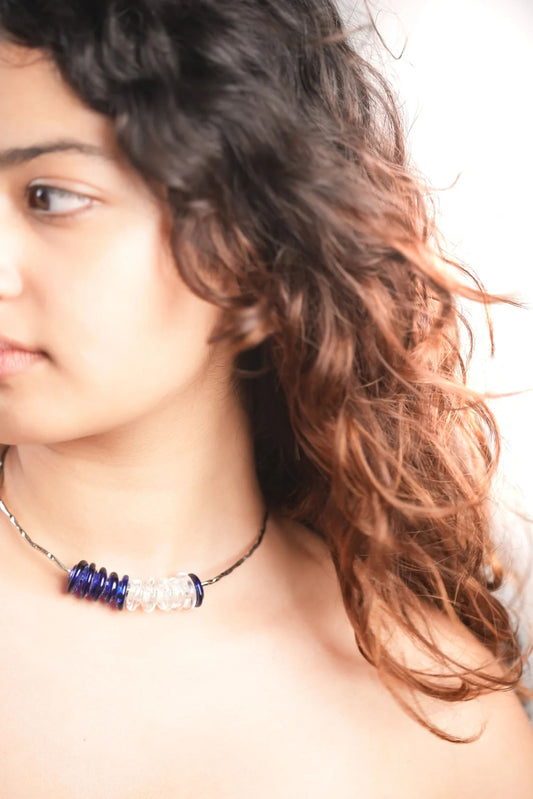 Beaded Choker in Blue