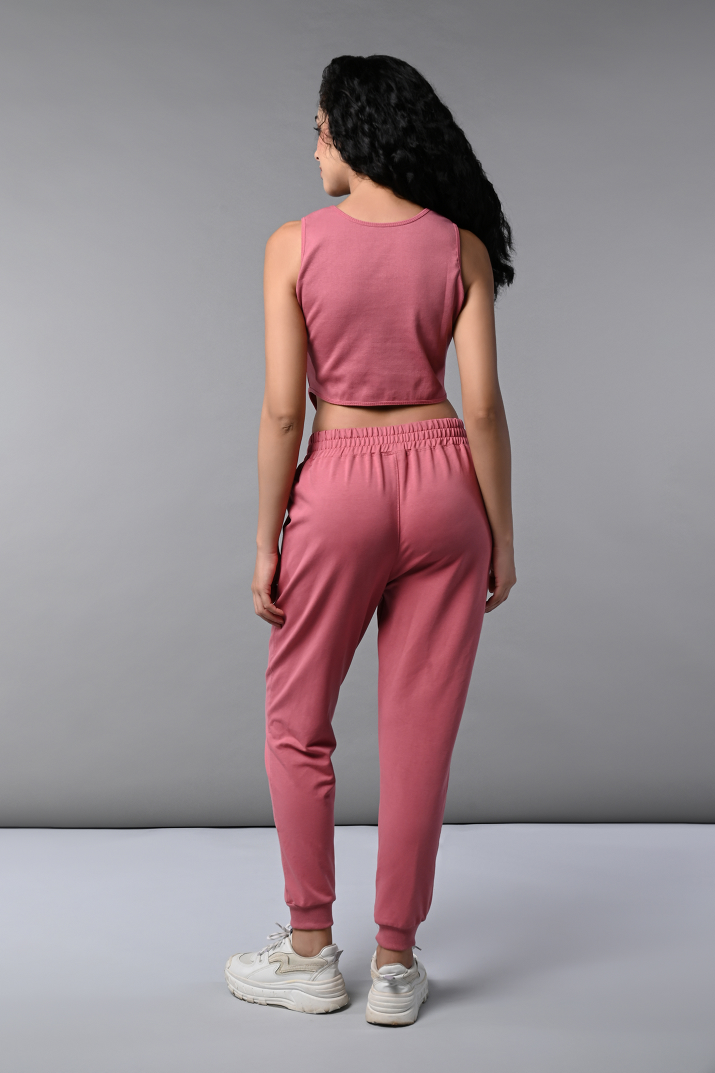 Pink Corset Crop-Top With Joggers