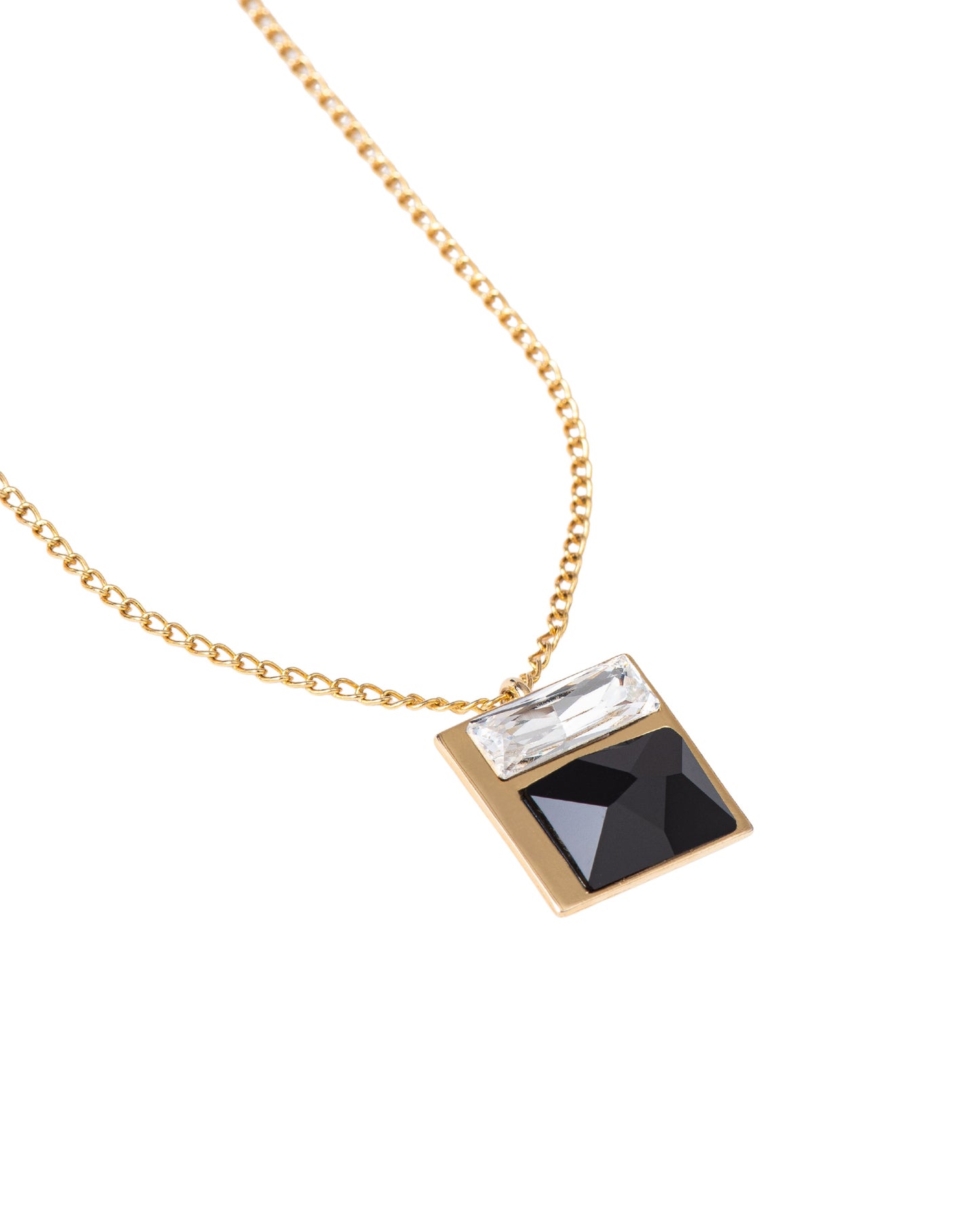 FUSION CRYSTAL NECKLACE - BLACK AND WHITE