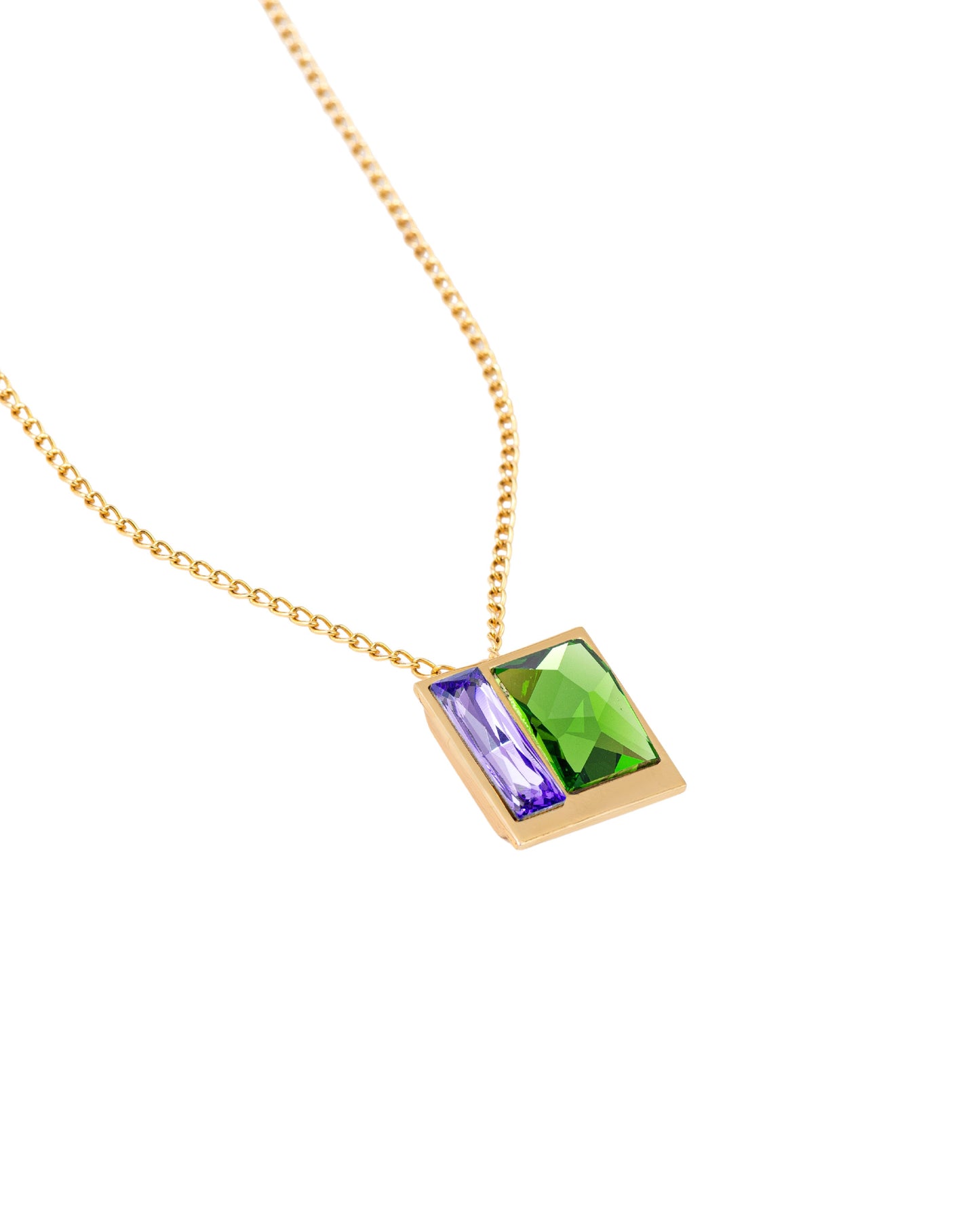 FUSION CRYSTAL NECKLACE - FERN & LAVENDER