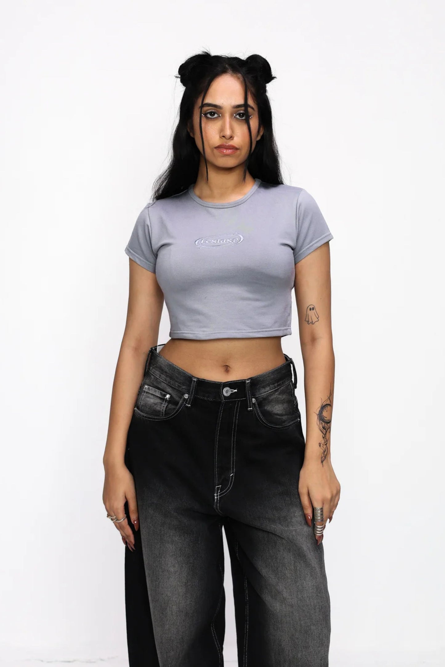 ECSTASY WOMEN BABY TEE (COOL GREY)