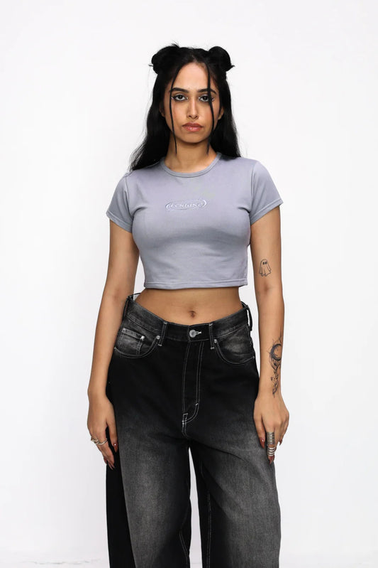 ECSTASY WOMEN BABY TEE (COOL GREY)
