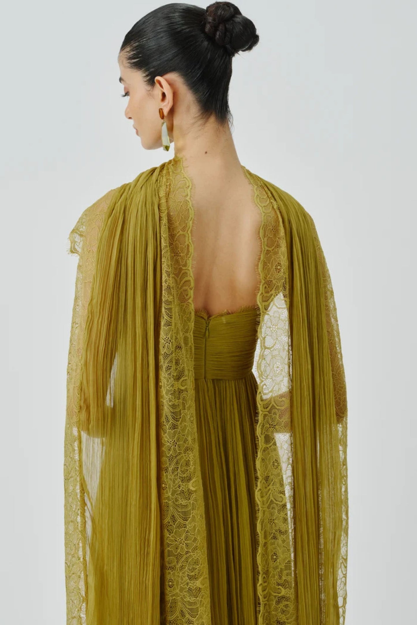 Chartreuse Ruched Dress