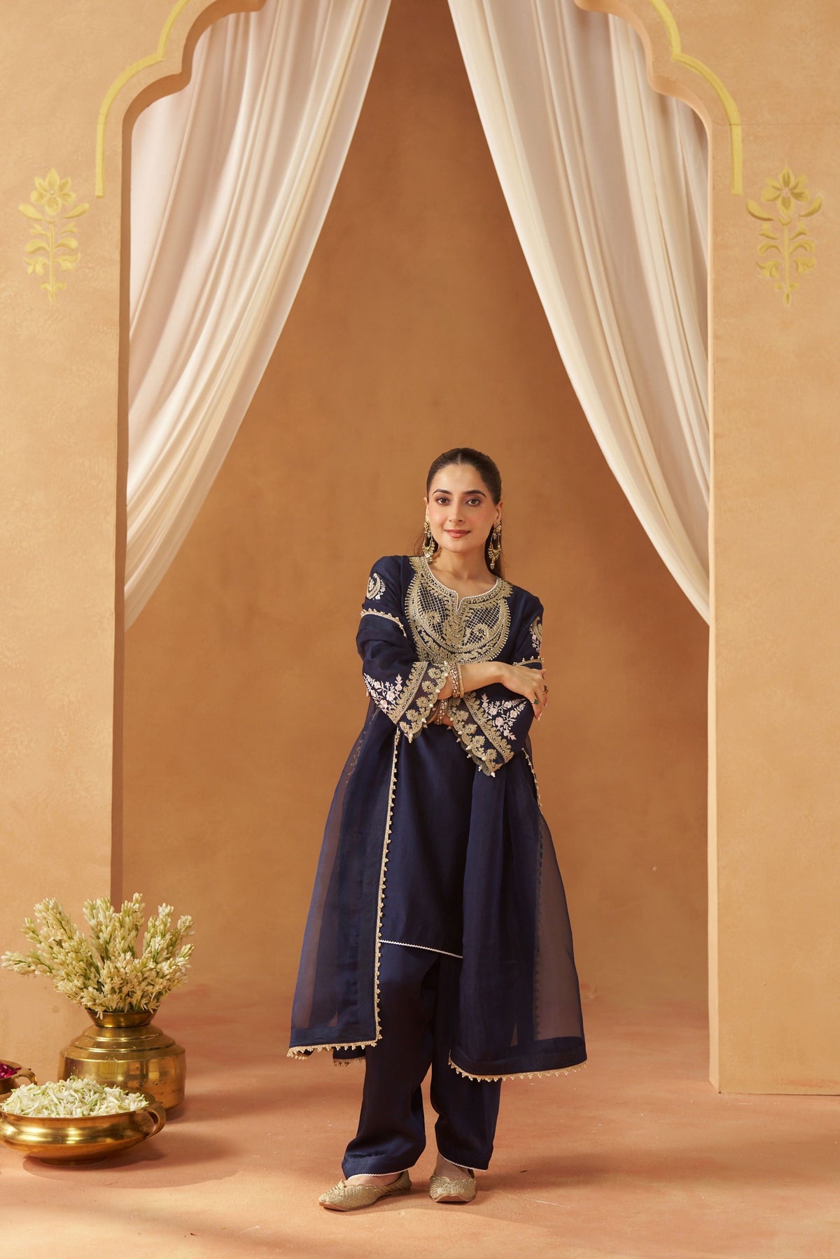 Ashira - Deep Blue Short Kurta With Salwar