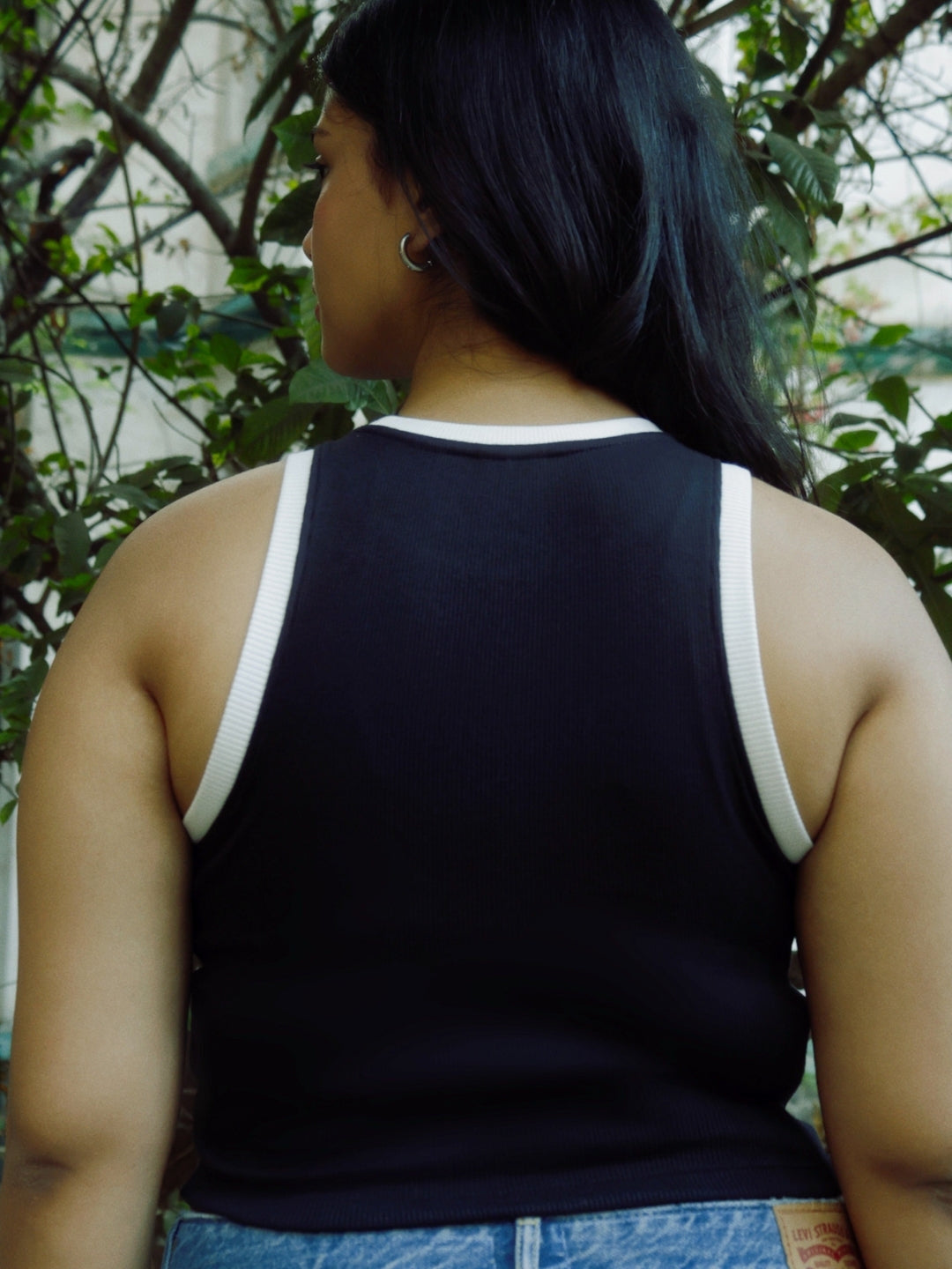 Free Spirit Ribbed Tank - True Black & White