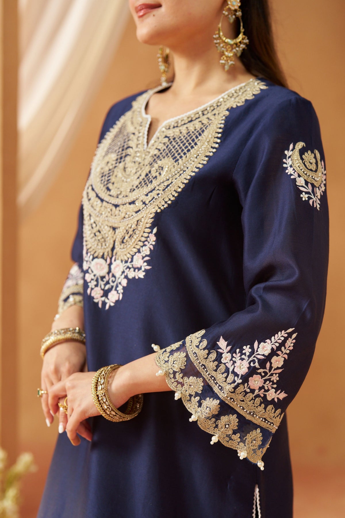 Ashira - Deep Blue Short Kurta With Salwar