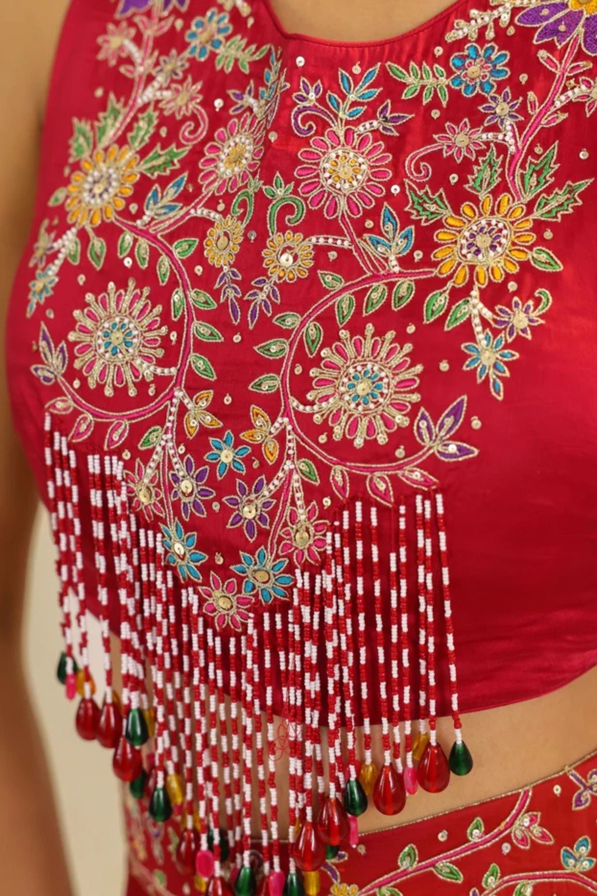 Red Gulbabo Dhoti Set