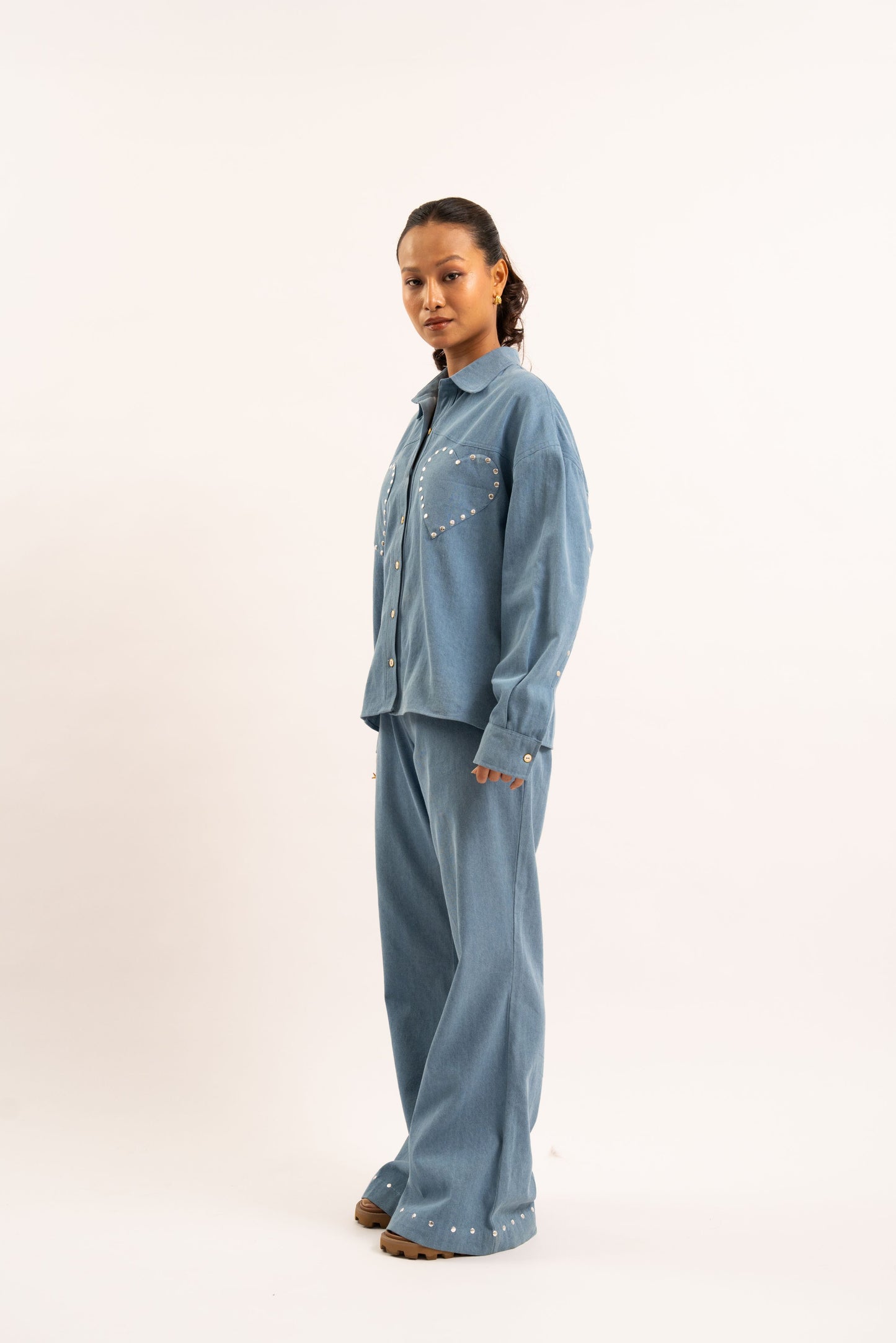 Heart breaker denim shirt