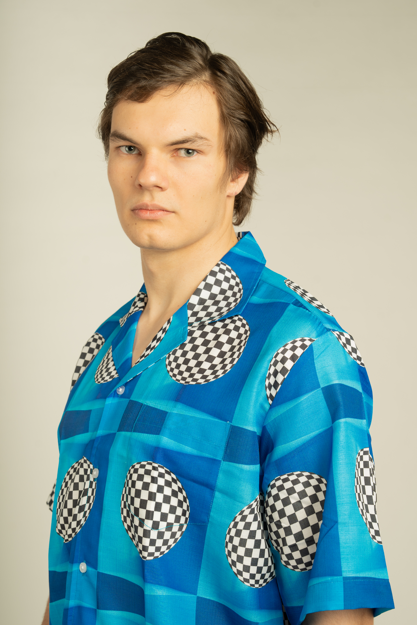 70s Disco Shirt Blue