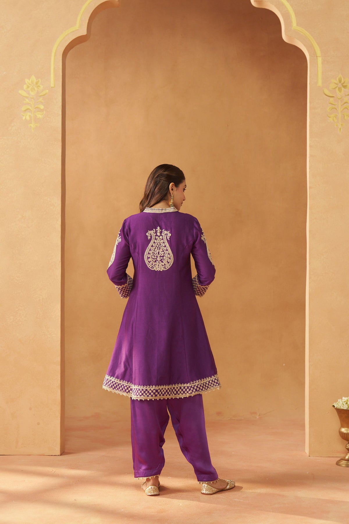Rabhya- Deep Purple Tilla Embroidered Kurta Set