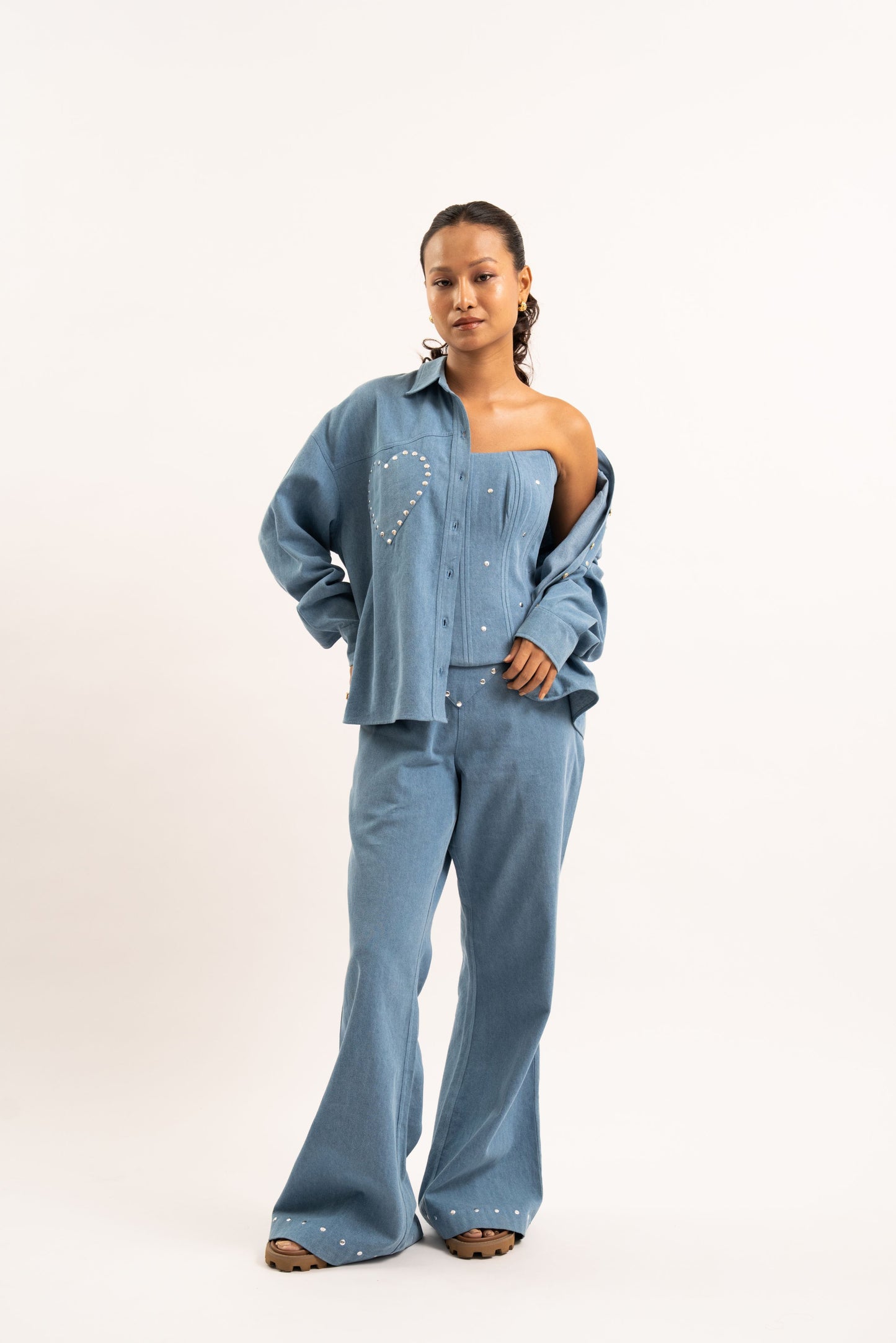 Heart breaker denim shirt