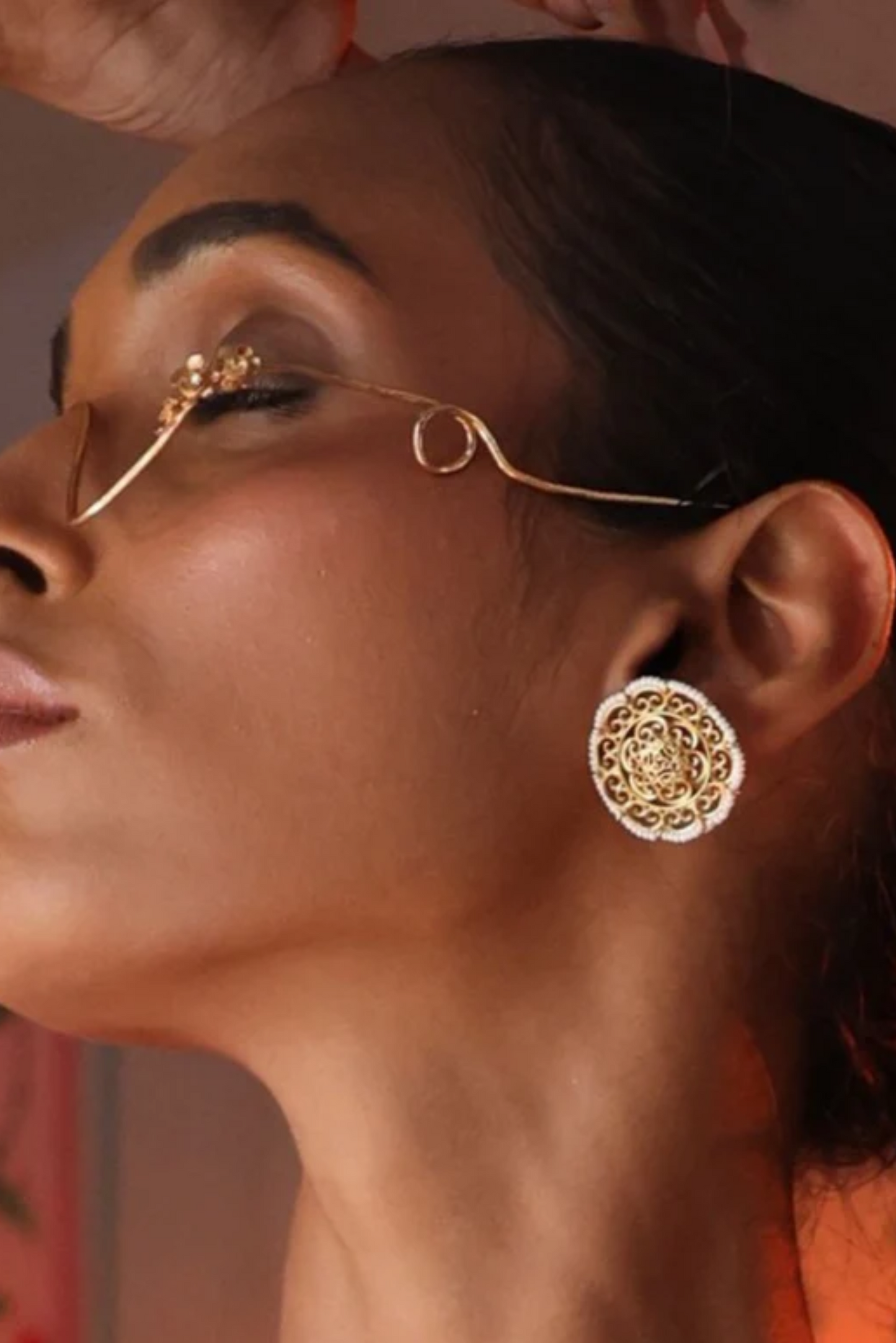 PEARL Victorian Filigree Studs