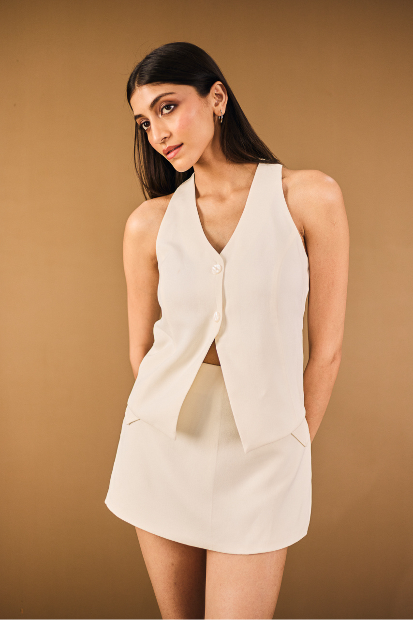 White Vest & Skort Set