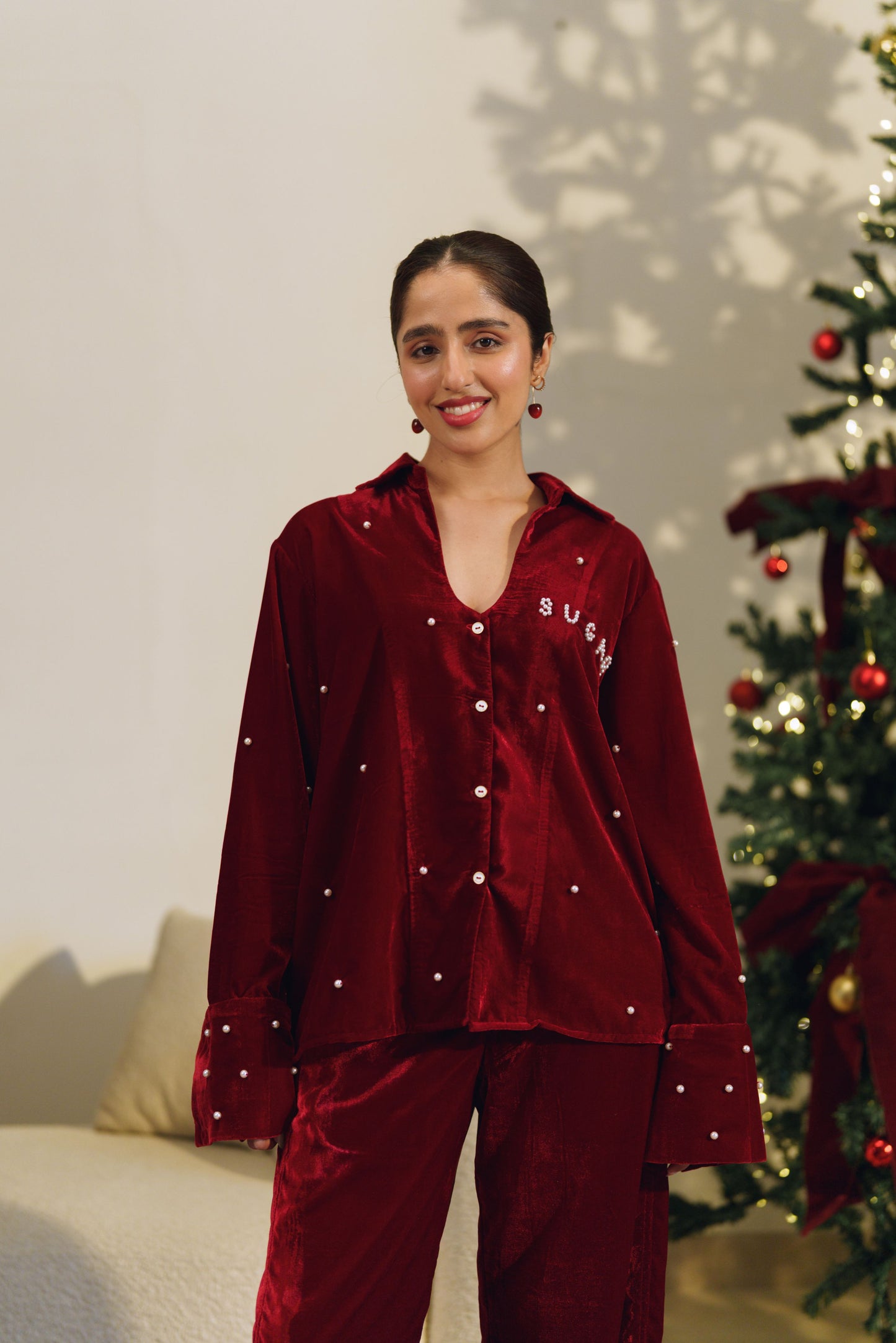 Holiday pearl shirt