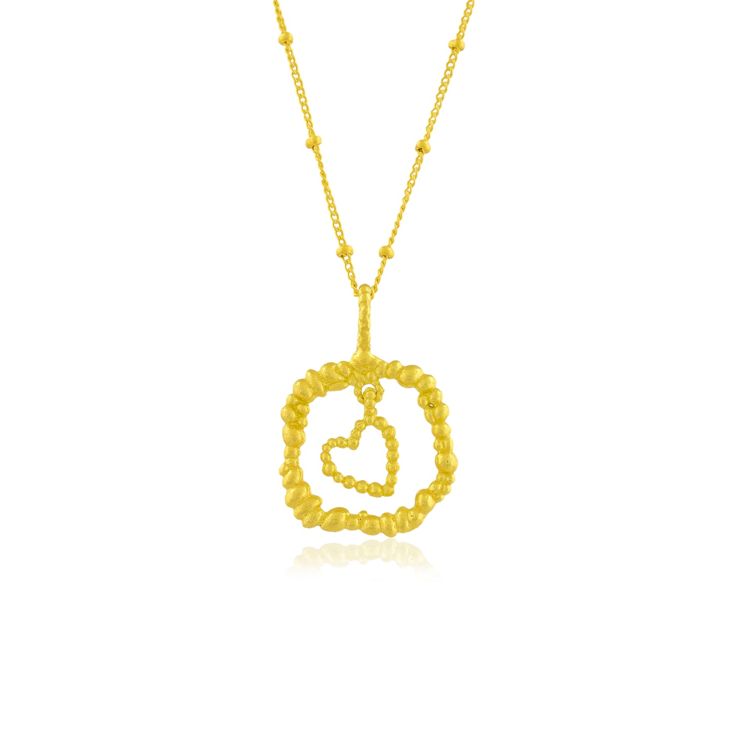 Granulated Love Charm Necklace