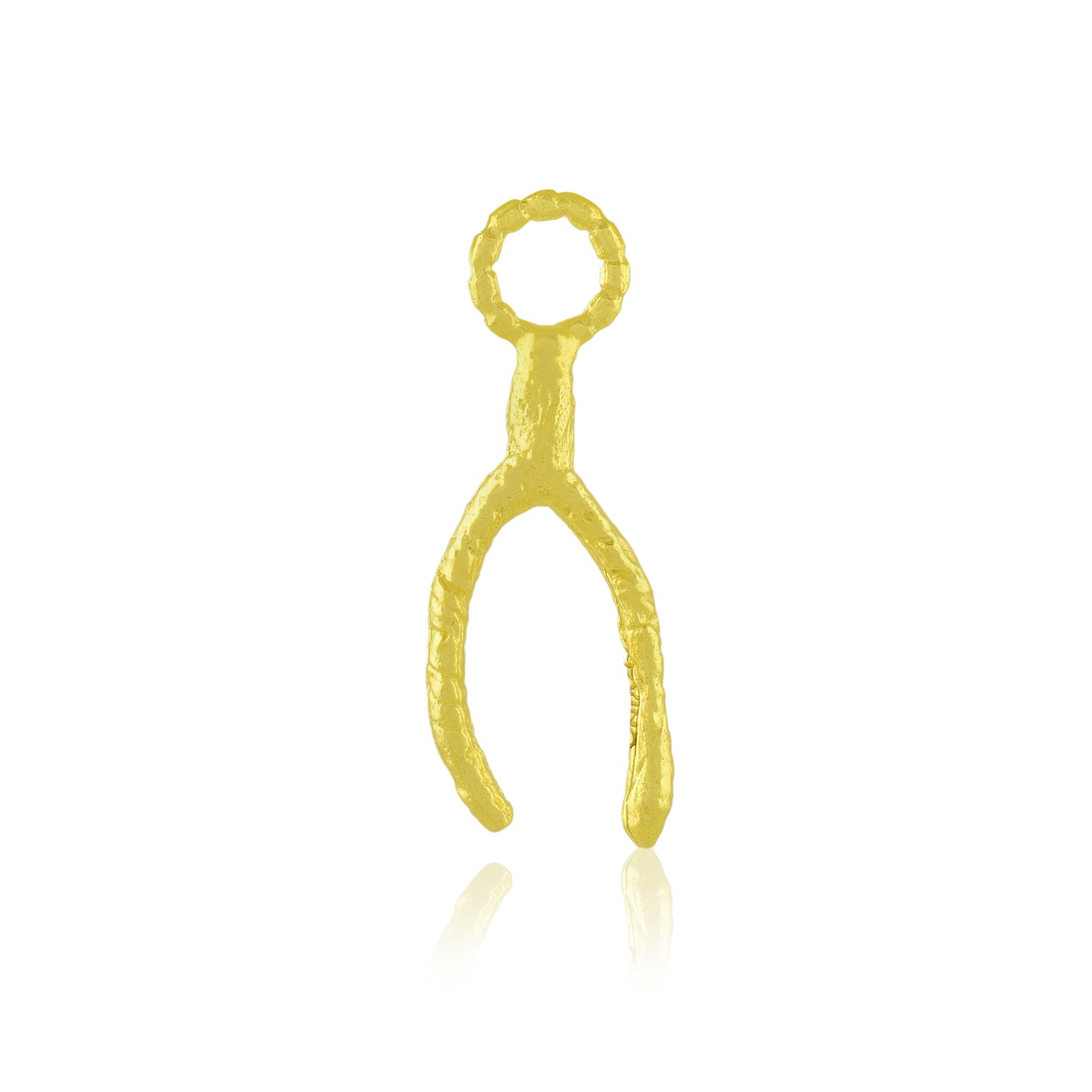 Vintage Textured Wishbone Charm