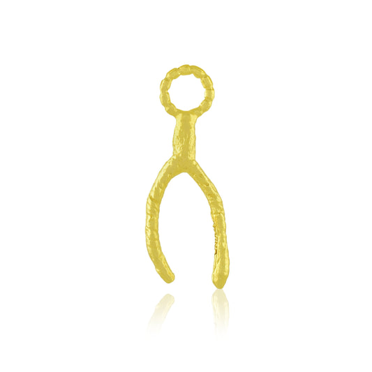 Vintage Textured Wishbone Charm