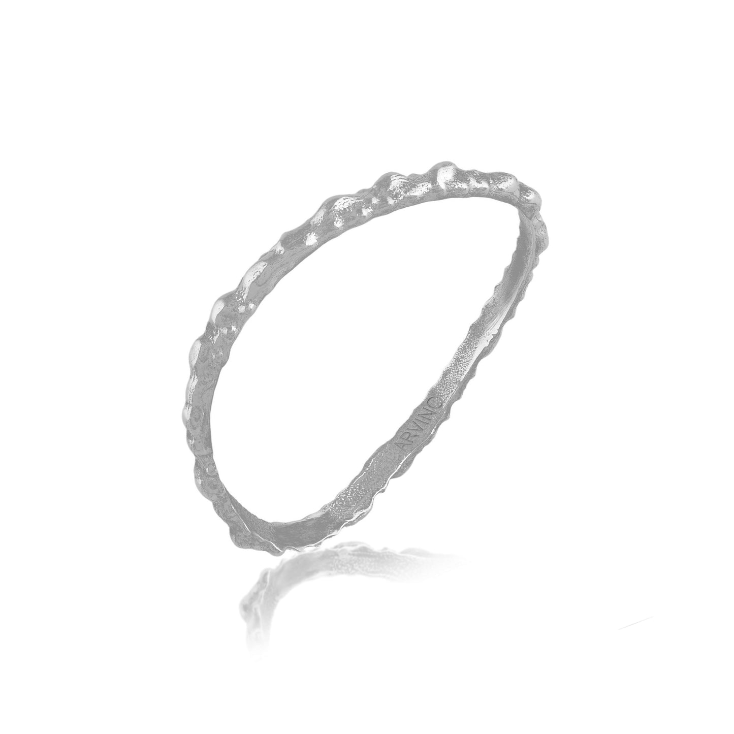 Rugged Texture Silver Plated Bangle