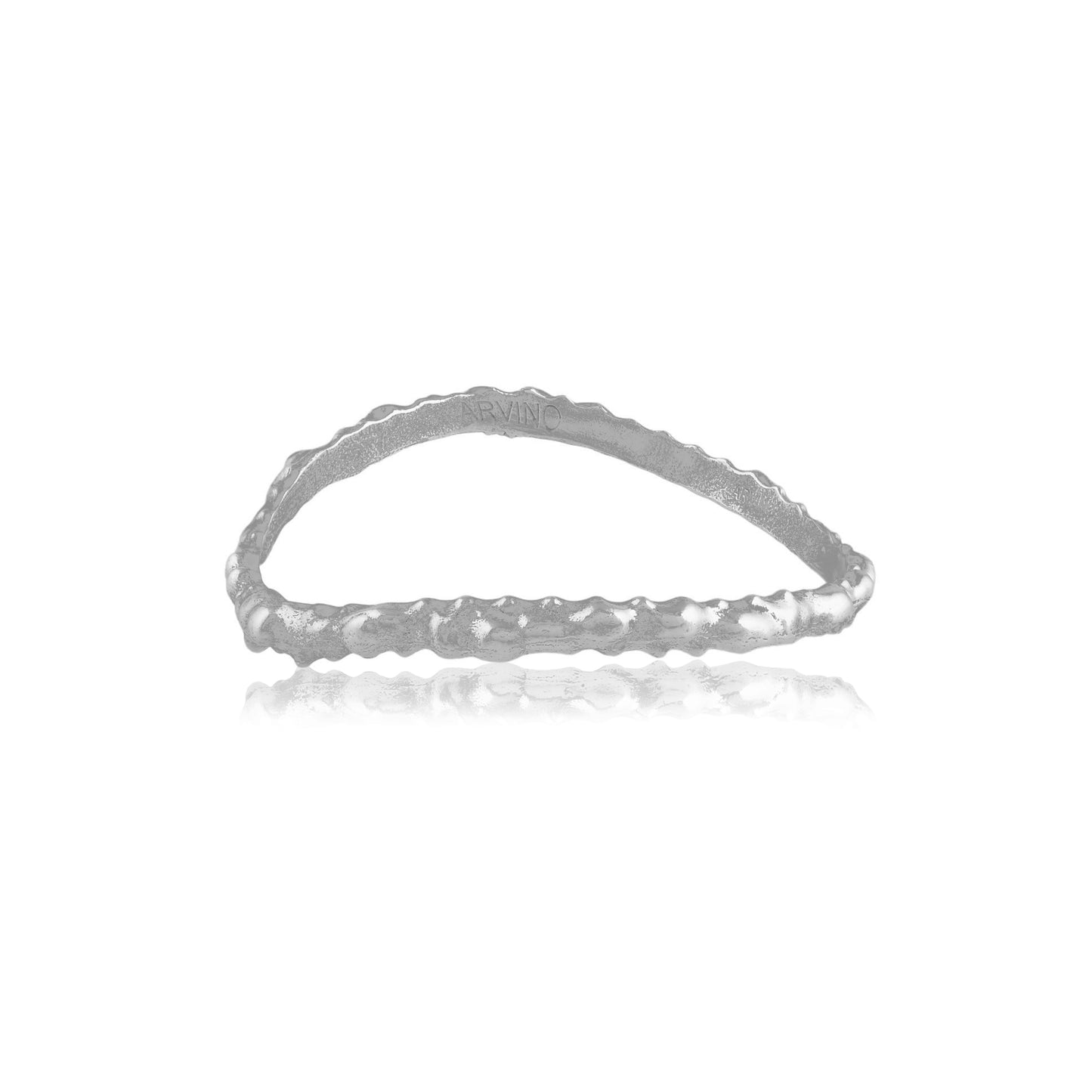 Rugged Texture Silver Plated Bangle