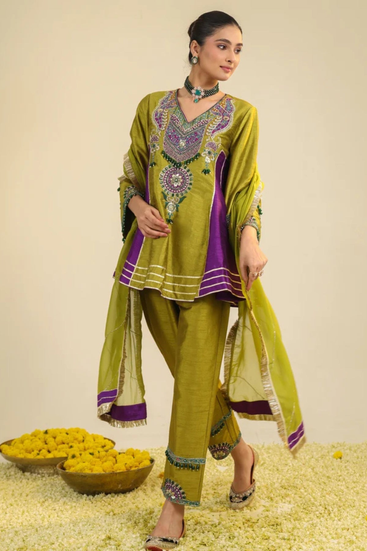 Green Swara Kurta Set