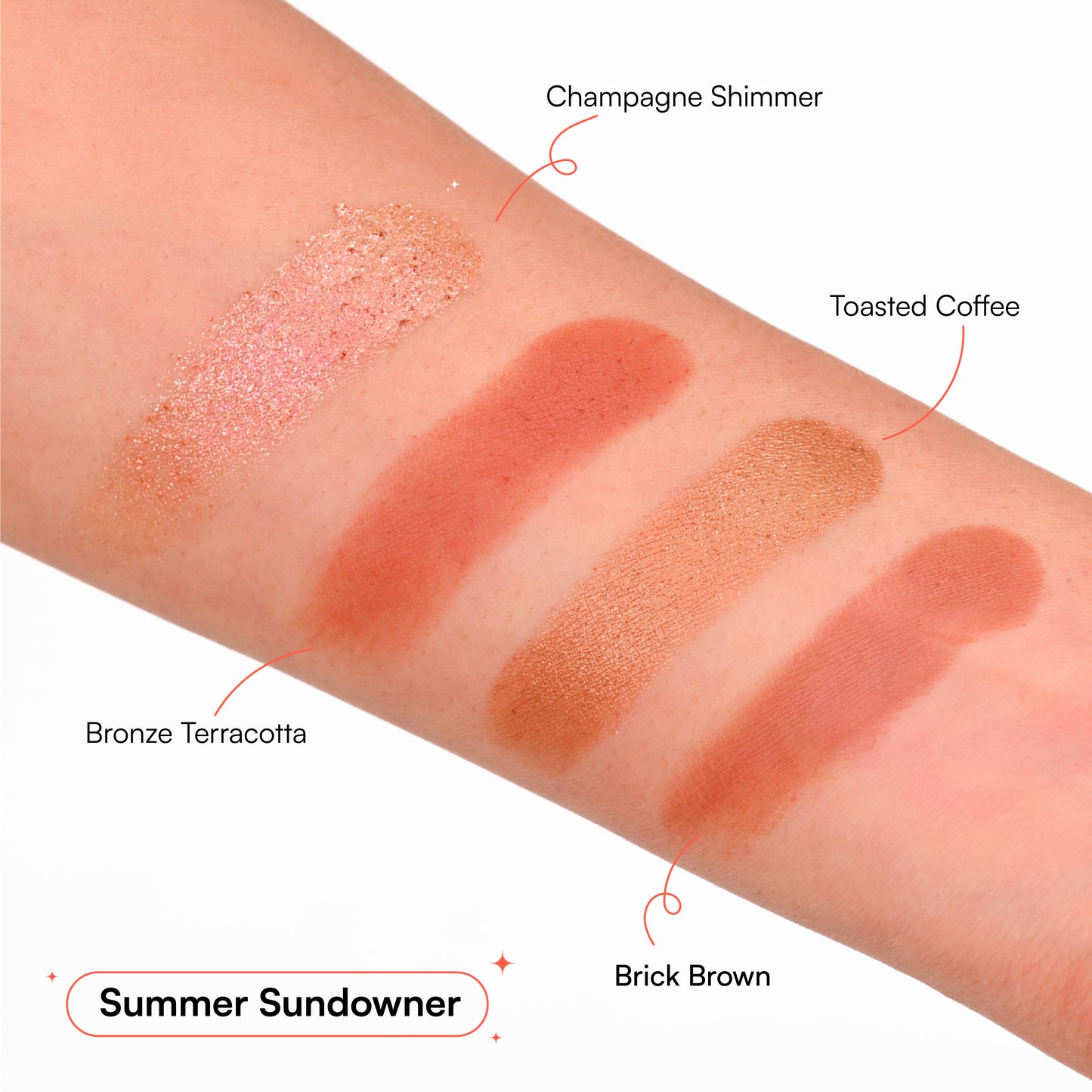 Gush Beauty 4 in 1 eyeshadow palette - Summer Sundowner