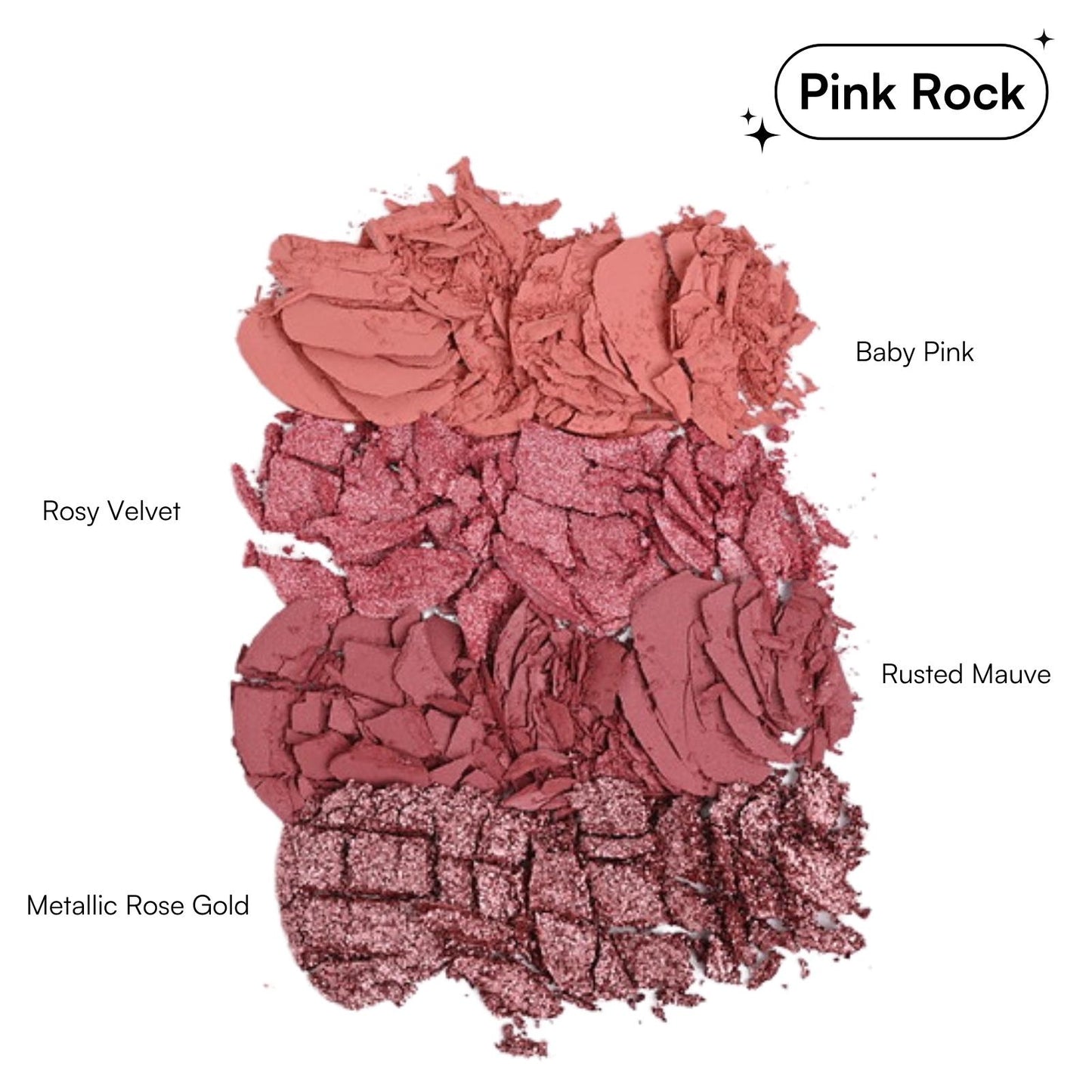 Gush Beauty 4 in 1 eyeshadow palette -  Pink Rock