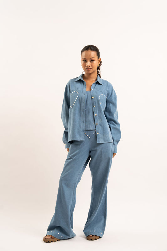 Heart breaker denim shirt
