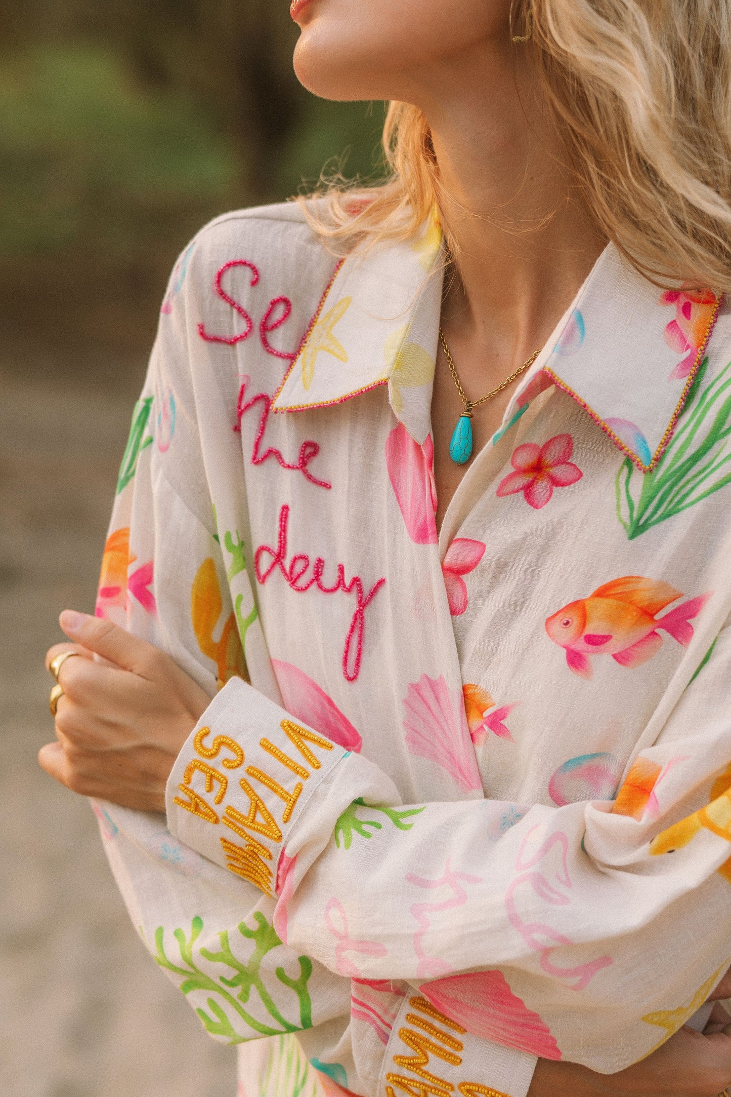Sugar on the beach shirt dress