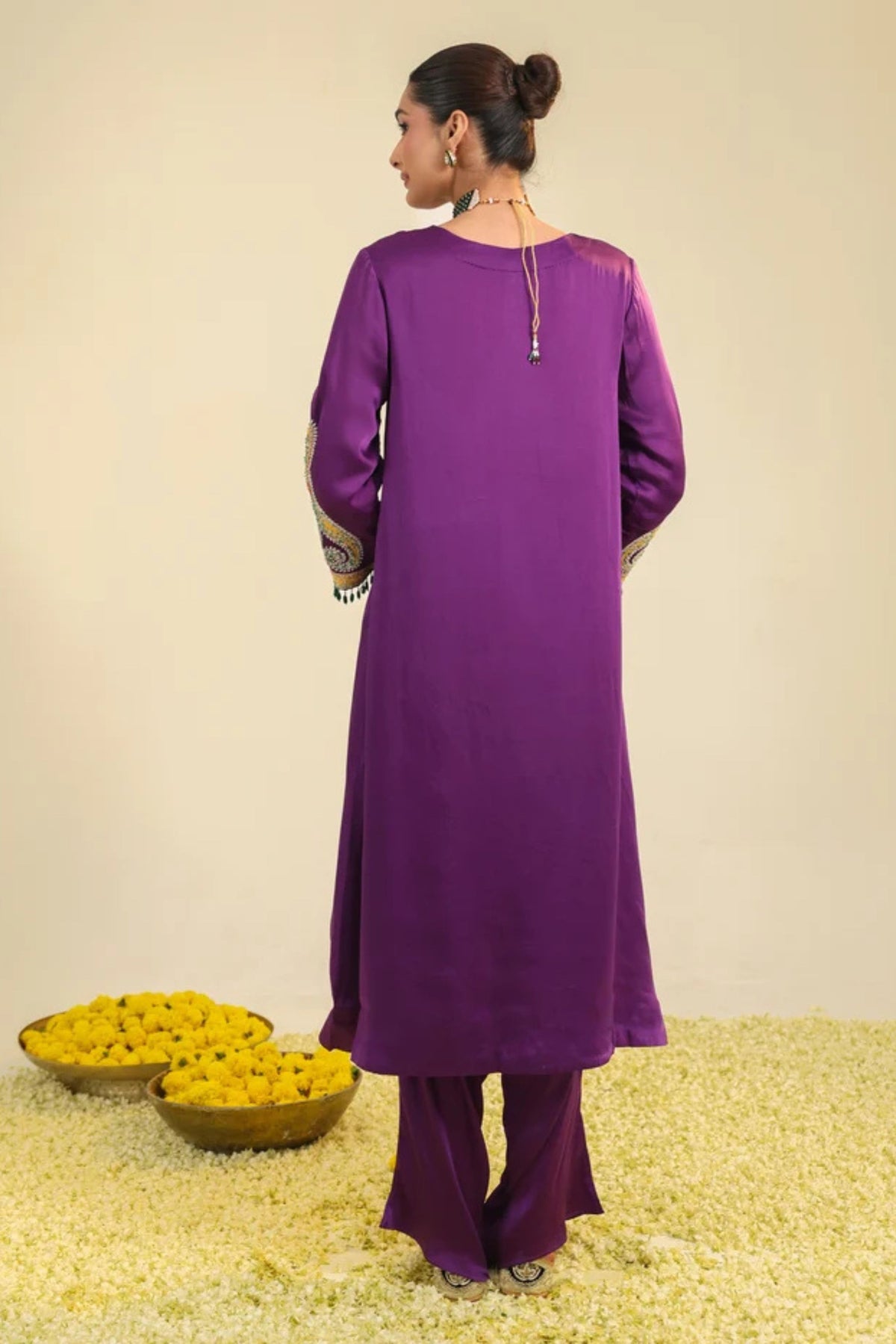 Purple Paisley Asar Kurta Set