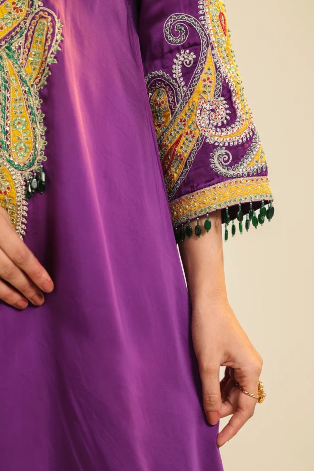 Purple Paisley Asar Kurta Set