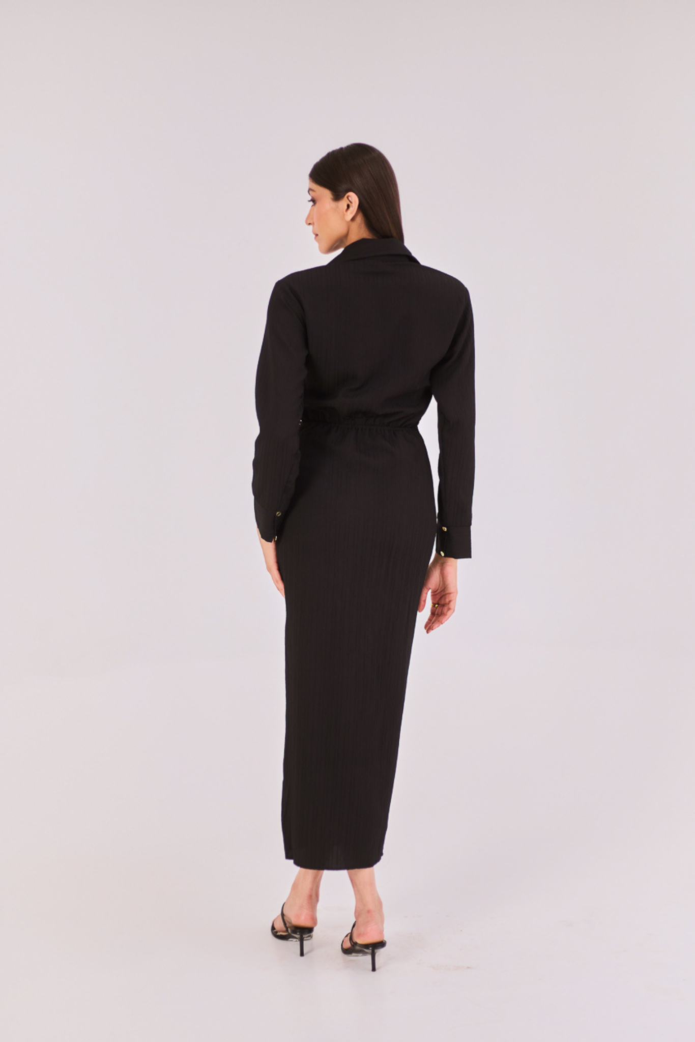 Black Midi Shirt Dress
