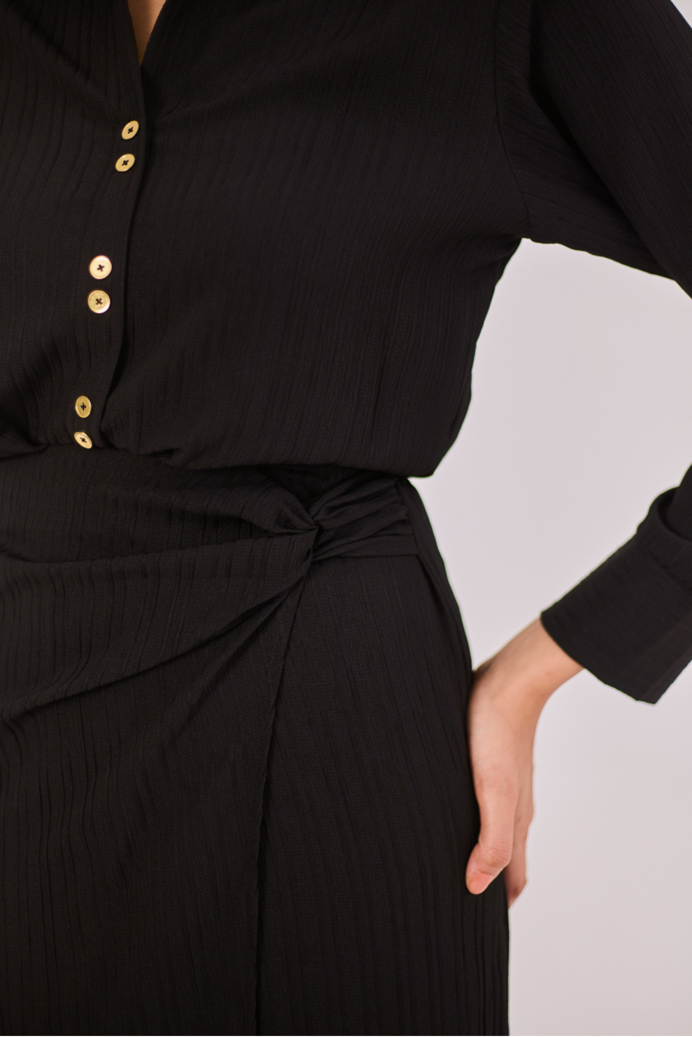 Black Midi Shirt Dress
