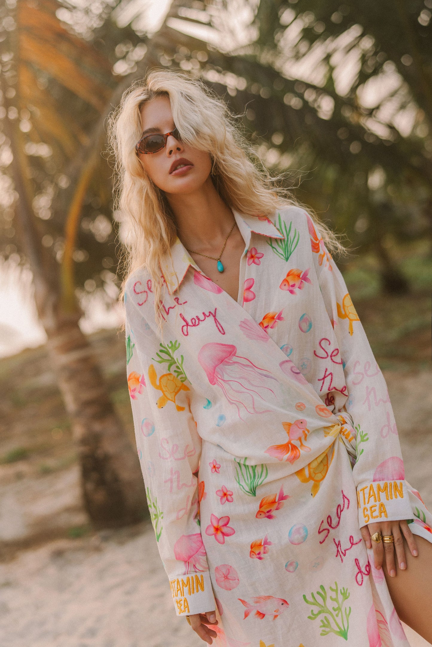 Sugar on the beach shirt dress