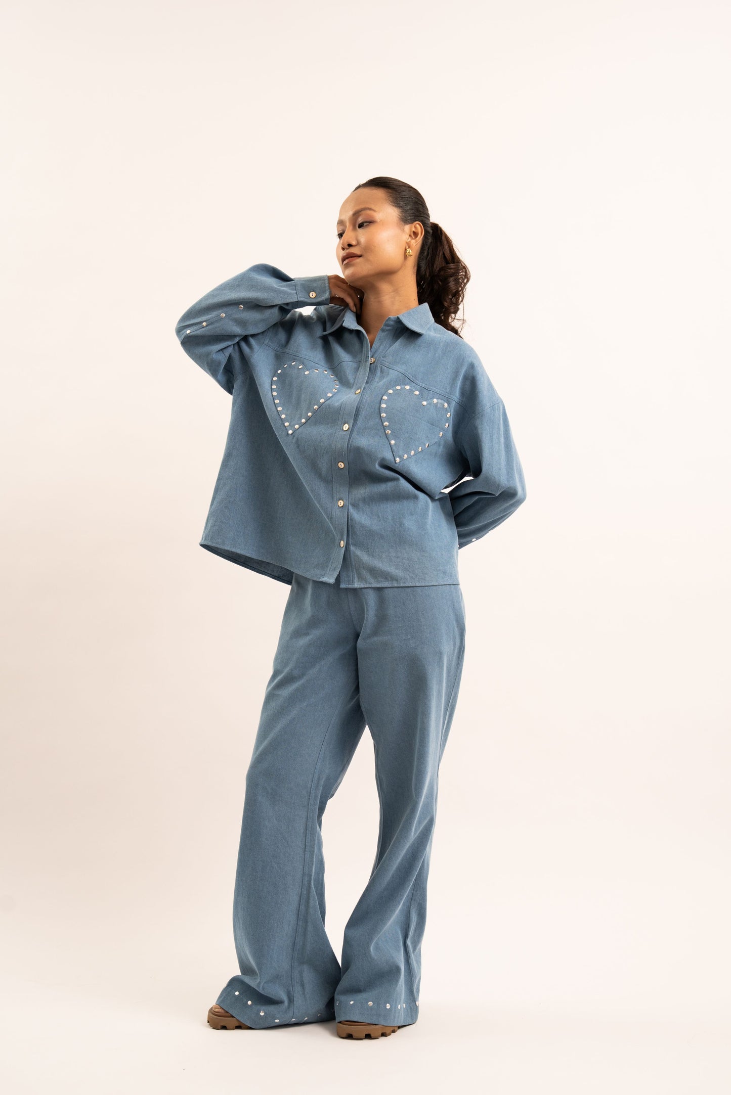 Heart breaker denim shirt