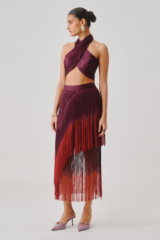 Hope Halter in Burgundy with Elastic Back