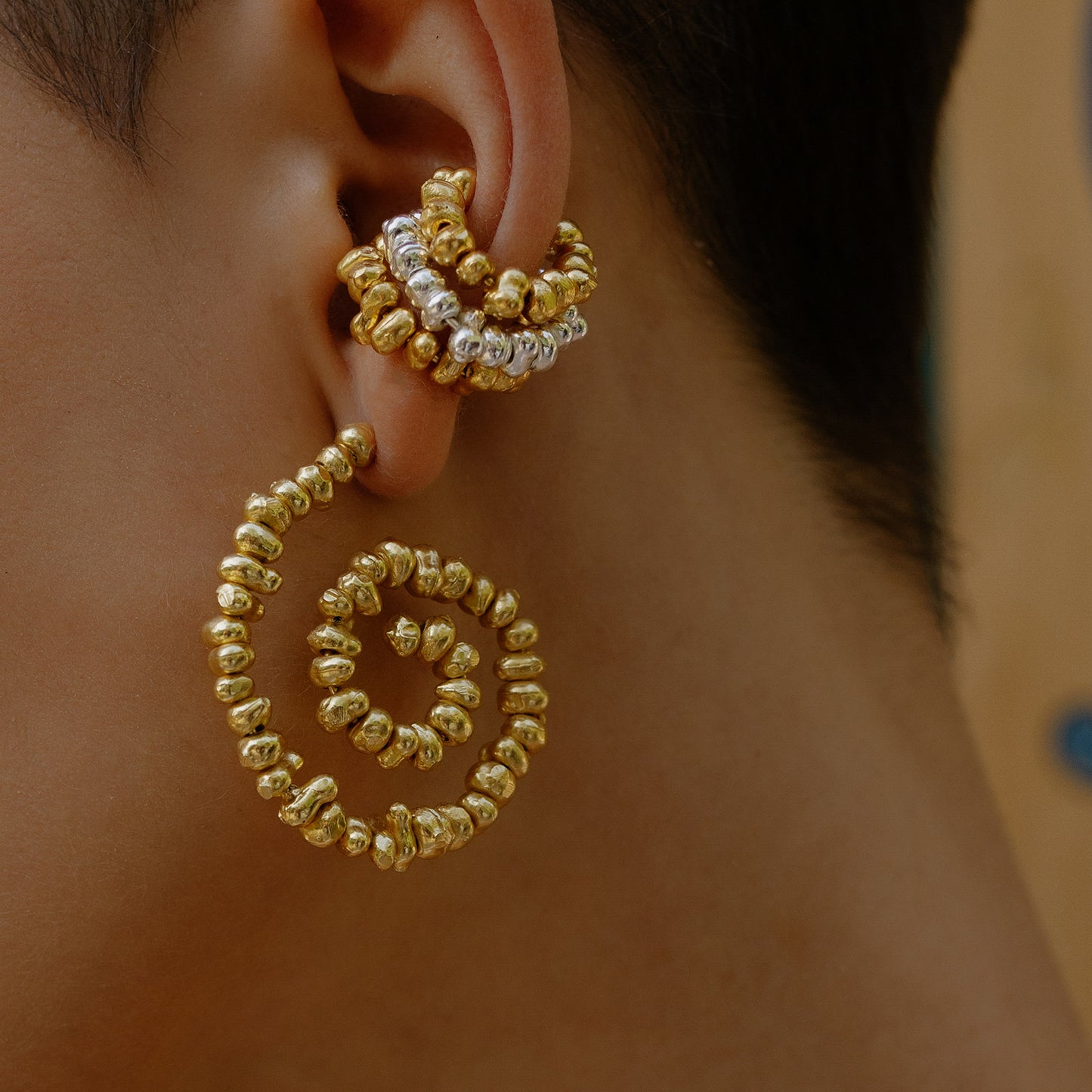 Mini Molten Beaded Ear Cuff