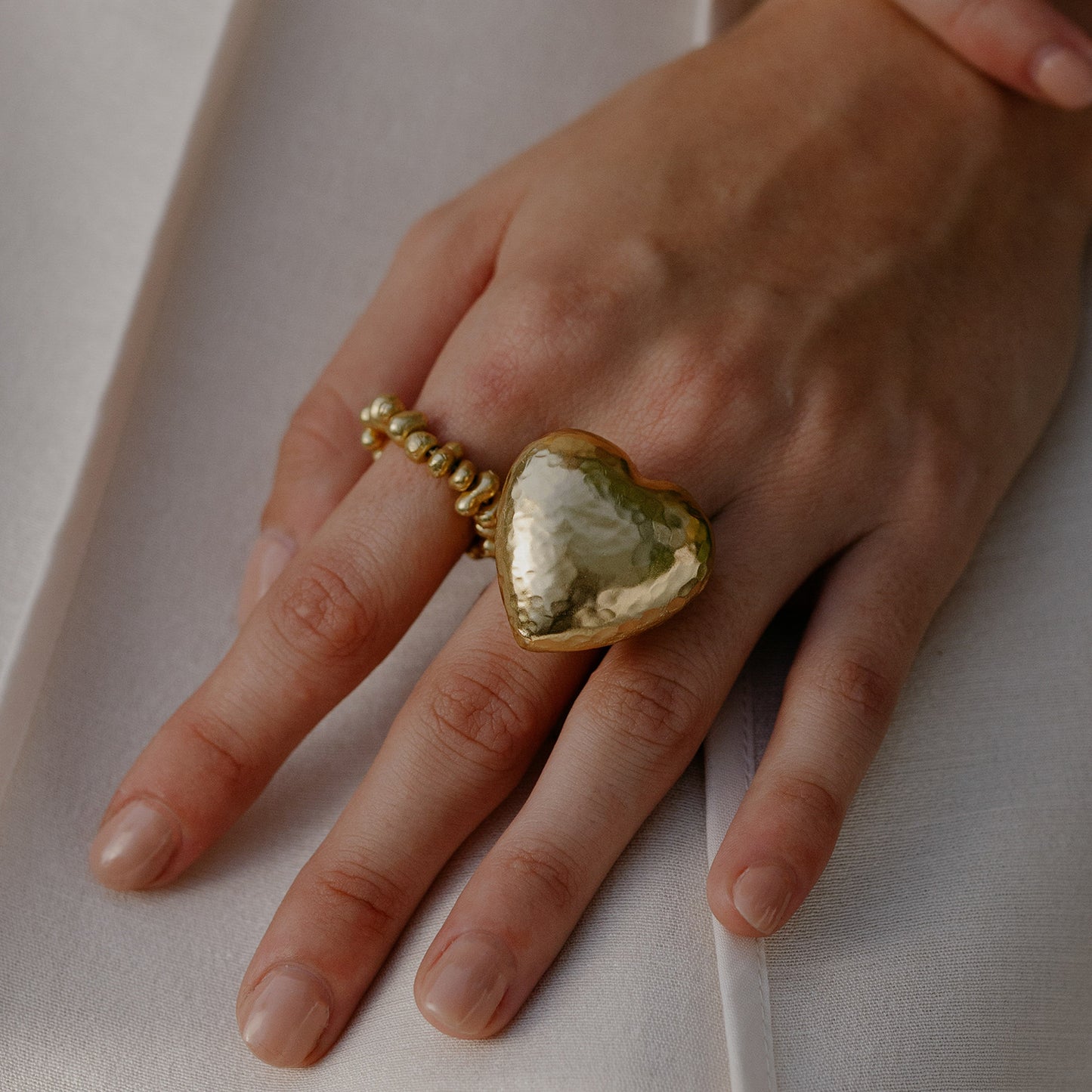 Chunky Textured Heart Ring