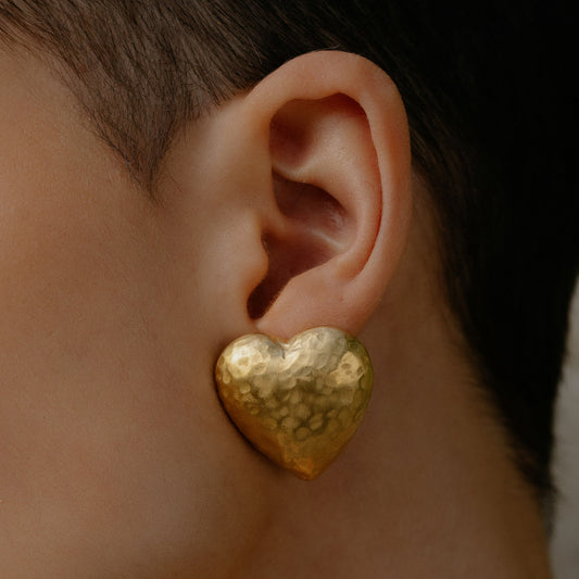 Chunky Textured Heart Studs