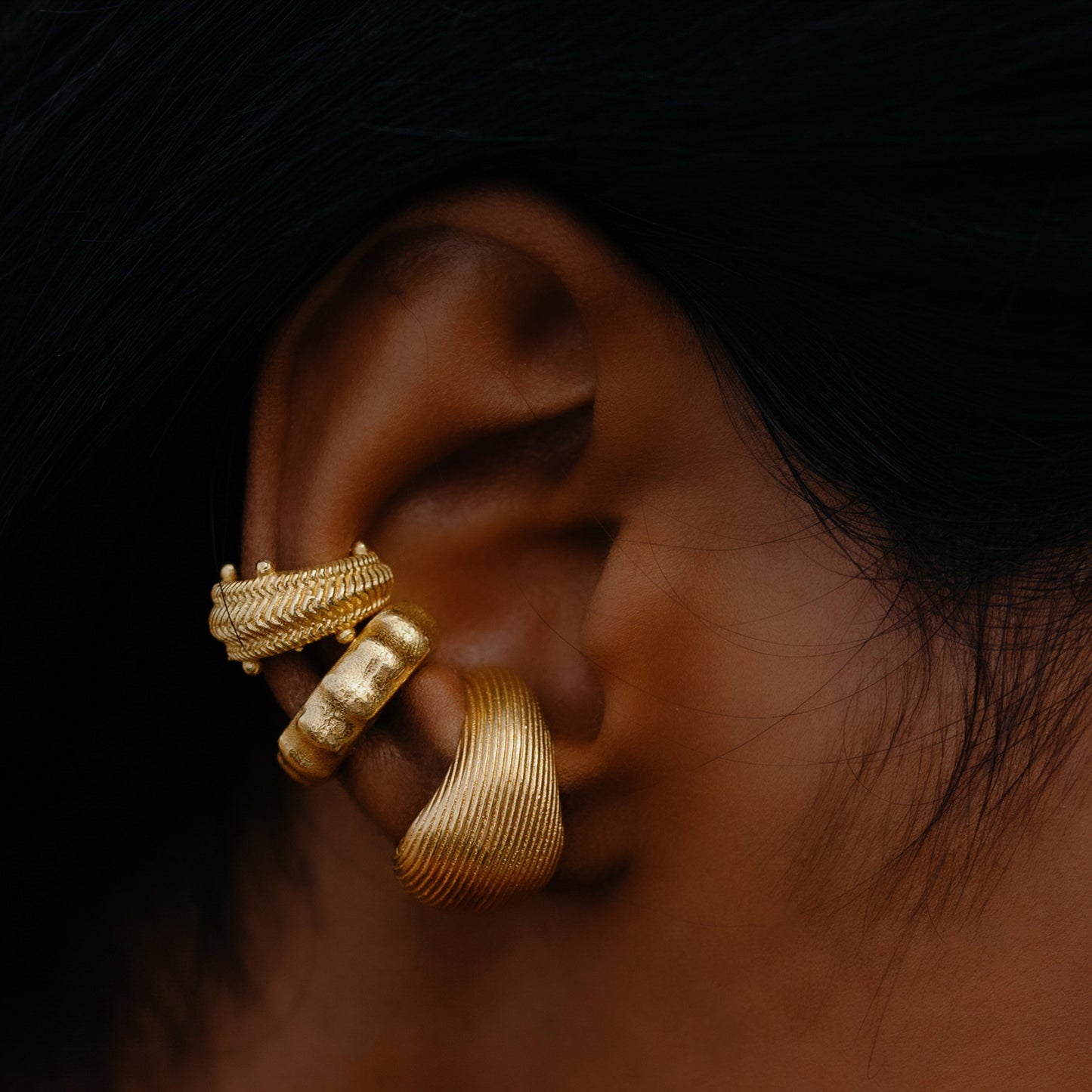 Molten Textured Ear Cuff