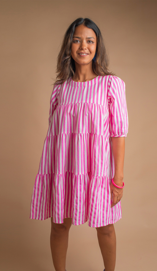 Asa Dress - Pink Stripes