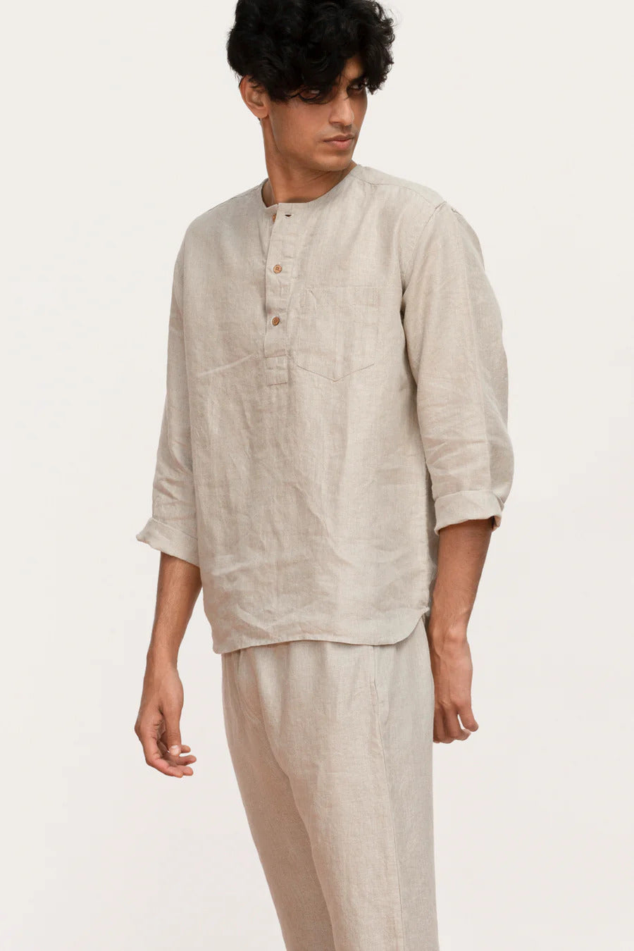 Undyed Linen Men's Pyjama Set