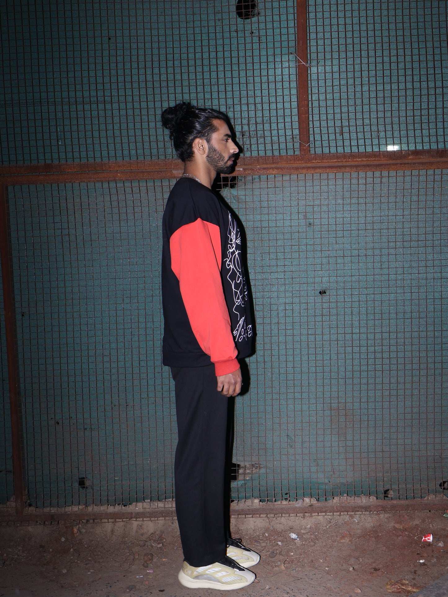 Red Button - Oversized Hoodie