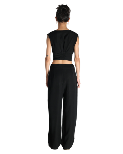 Affair Corset With High Waisted Pants - Black