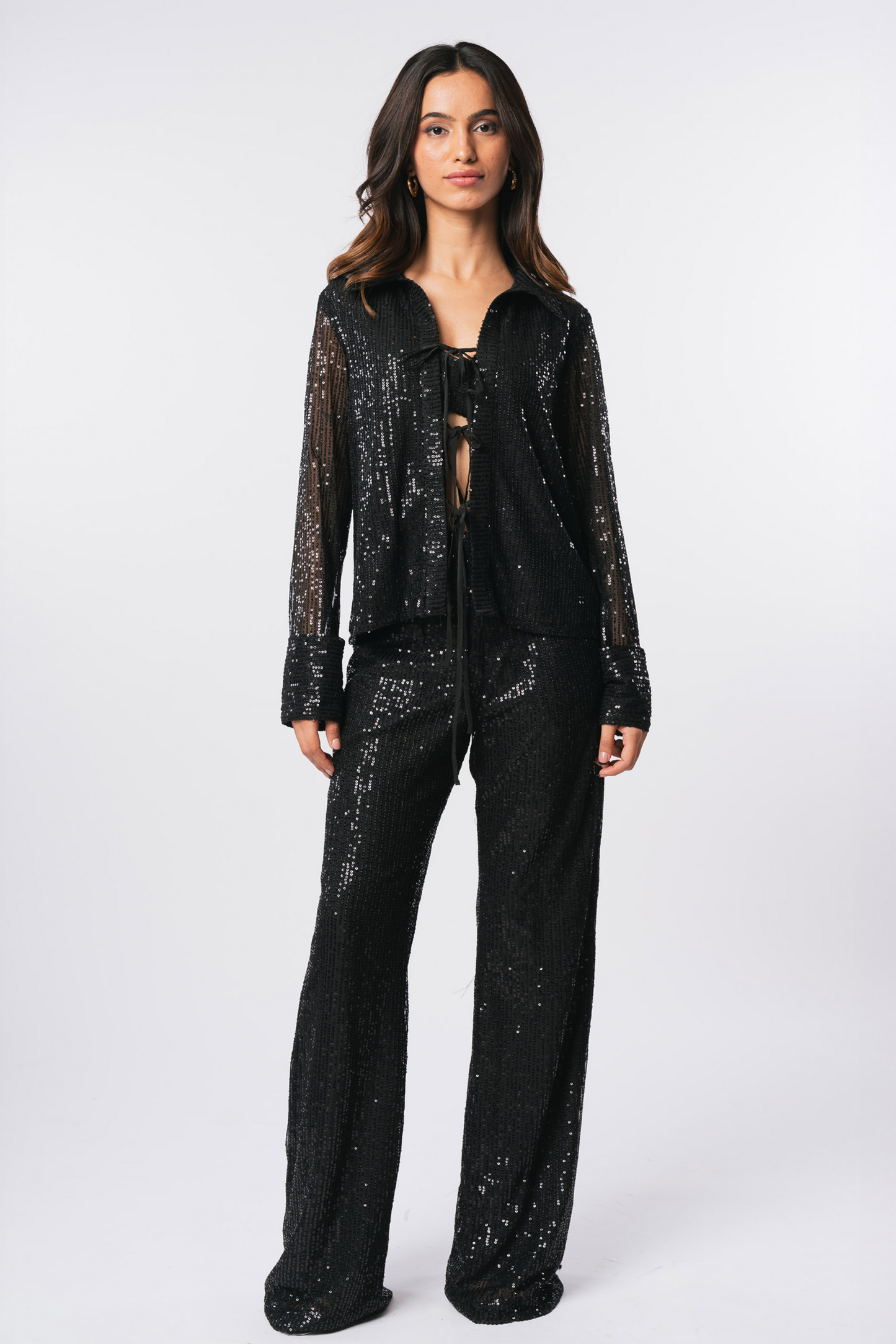 Black Sequin Trousers